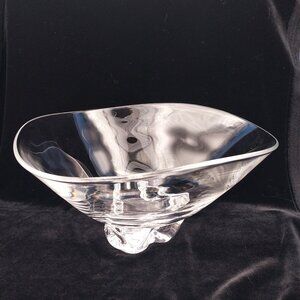 Vintage Signed Steuben Trillium Art Glass Crystal Bowl Donald Pollard Approx 10”